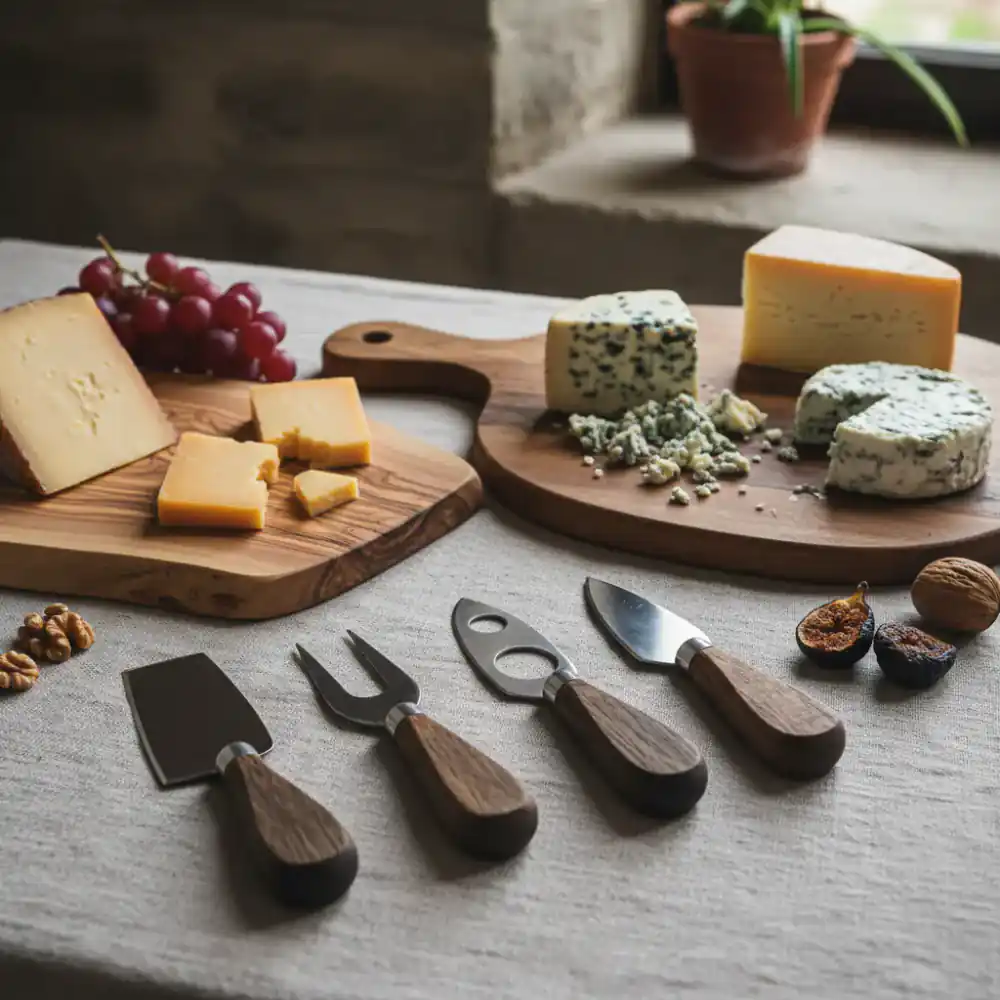 Cheese knives and boards