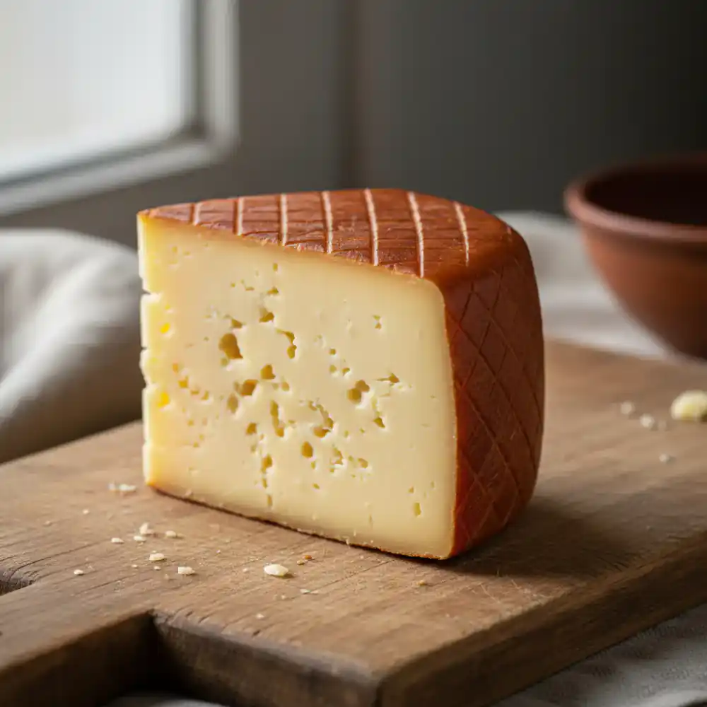 Smoked Gouda wheel slice