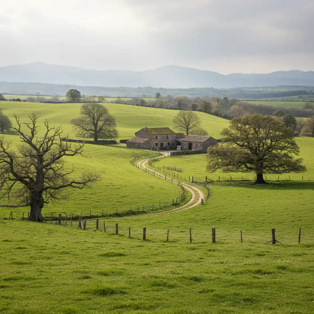 Green pasture landscape